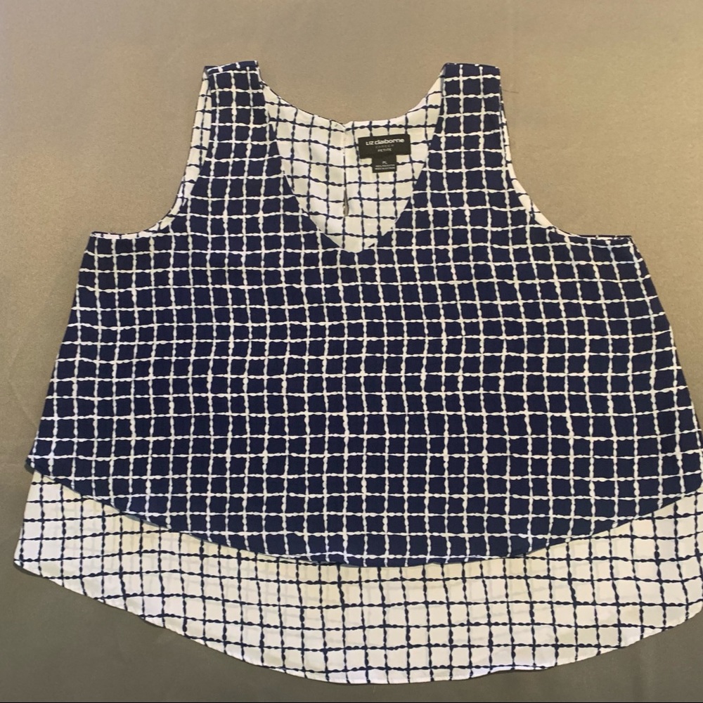LIZ CLAIBORNE V-neck Woven Blouse Sz PL